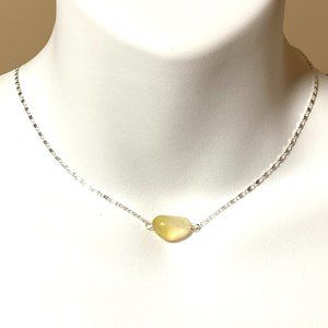 2/$20, Yellow Citrine Tumbled Stone Necklace, Genuine Gemstone Bar Pendant